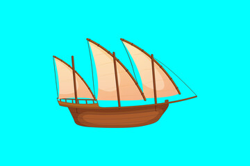 icon boat, elegant ship logo. eps 10 editable. hand drawing