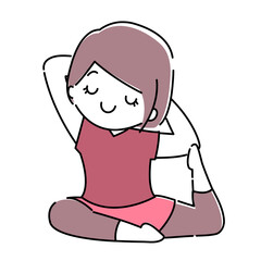 ヨガ 鳩のポーズ 女性