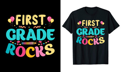 Obraz premium FIRST GRADE ROCKS T-Shirt Design