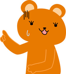 指をさして案内する可愛いくまのイラスト