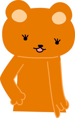 指をさして案内する可愛いくまのイラスト