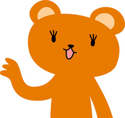 指をさして案内する可愛いくまのイラスト