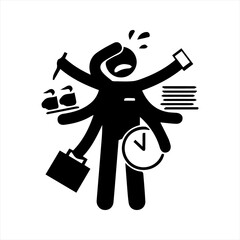 Too much work icon, vector and glyph