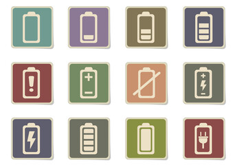 Battery icons set