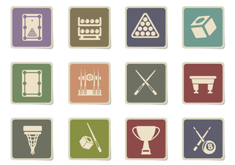Billiards icon set