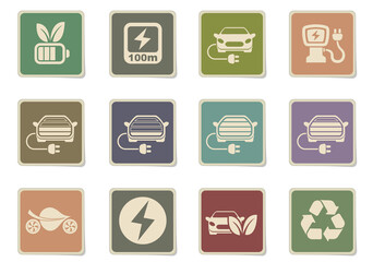 Electric car icons