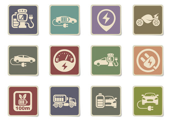 Electric car icons