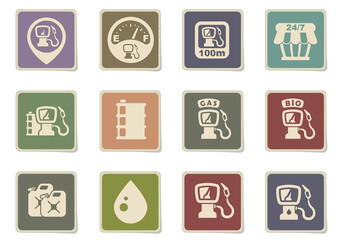 Petrol station icons set