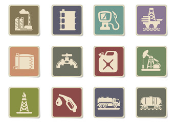 Oil and petrol industry objects icons