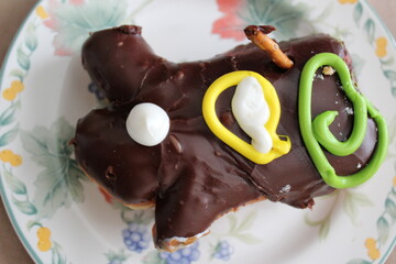 A special donut on a plate