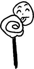 子供が描いたかわいいペロペロキャンディの落書き