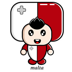 boy vector cartoon character wearing country flag