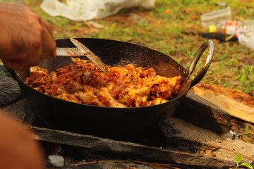 portrait of indian chicken meal