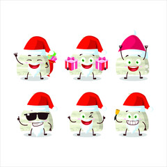 Santa Claus emoticons with vanilla ice cream scoops cartoon character. Vector illustration