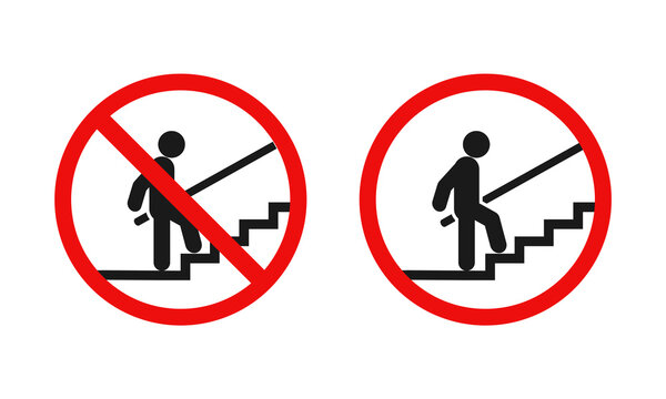 No stair. Don't use the stairs. Illustration vector