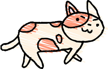 子供が描いたかわいい猫の落書き
