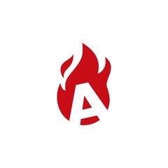 a letter fire flame logo vector icon illustration
