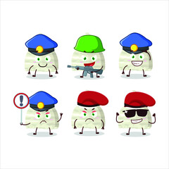 A dedicated Police officer of vanilla ice cream scoops mascot design style. Vector illustration