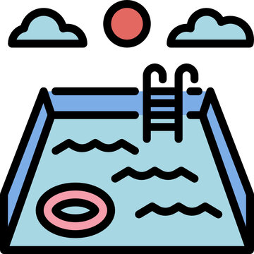 recommend clip art: swimming pool color outline icon