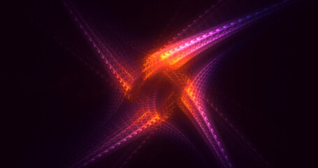 3D rendering abstract multicolor fractal light background