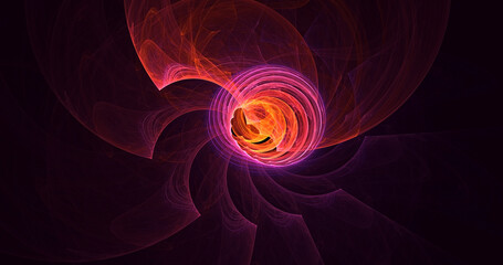 3D rendering abstract multicolor fractal light background