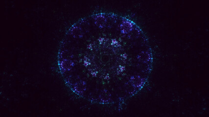 3D rendering abstract multicolor fractal light background