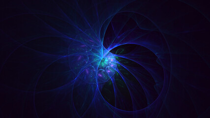 3D rendering abstract multicolor fractal light background