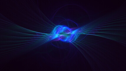 3D rendering abstract multicolor fractal light background