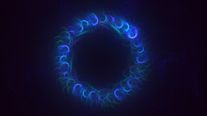 3D rendering abstract multicolor fractal light background