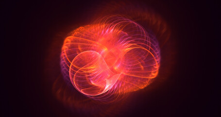 3D rendering abstract multicolor fractal light background