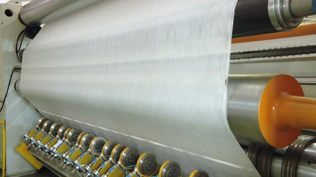 Technology for the production of spunbond nonwoven materials. Line for the manufacture of white synthetic polypropylene fiber at a chemical plant
