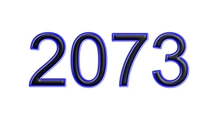 blue 2073 number 3d effect white background