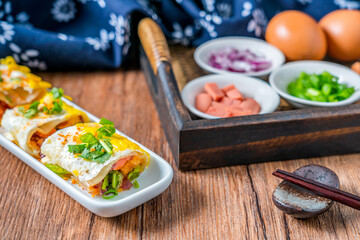 Grilled cold noodles with specialties in Shenyang, Northeast China
