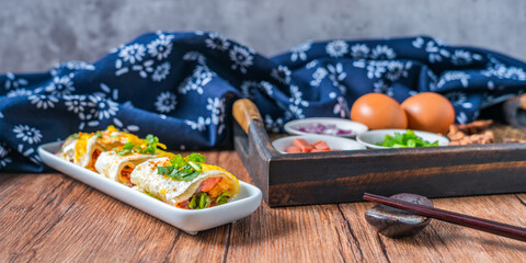 Grilled cold noodles with specialties in Shenyang, Northeast China