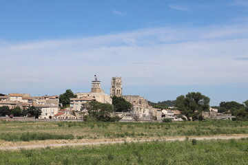 Vue d'ensemble du village, village de Pont Saint Esprit, département du Gard, France