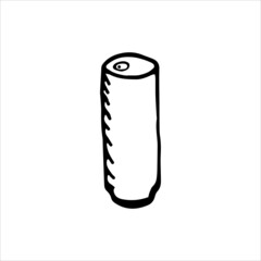 Can of soda - Hand drawn doodle vector icon, isolated on white background