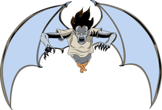 Manananggal, an old mythical creature in the Philippines. A flying, disembodied, blood sucking aswang.