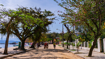 Paqueta Island, Rio de Janeiro, Brazil - CIRCA 2021: Typical urban setting, from the daily life of...