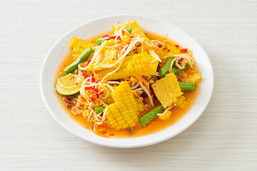 Som Tum - Thai spicy papaya salad with corn
