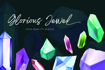 Watercolor background with the jewel. Style with a copy for text. The backdrop for greeting cards, sales, advertisements, invitations, posters, banners, and placards.