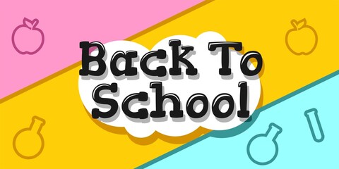 Back to school with school items and elements.  background and poster or promotion back to school.
File EPS.