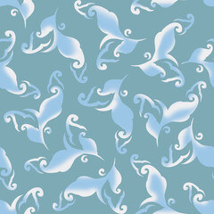 Seamless pattern of decorative elements on a blue background. Can be used for your design.