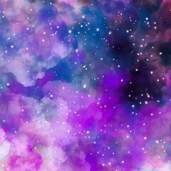Unicorn galaxy pattern. Pastel cloud and sky with glitter. Cute bright paint like candy background theme. Concept to montage or present your product, for women, girls in princess style