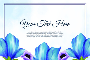 Colorful watercolor background with flowers. Style with a copy for text. The backdrop for greeting cards, sales, advertisements, invitations, posters, banners, and placards.