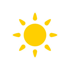 Sun icon on white background.