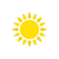 Sun icon on white background.