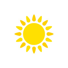 Sun icon on white background.