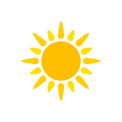Sun icon on white background.