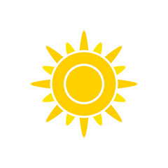 Sun icon on white background.
