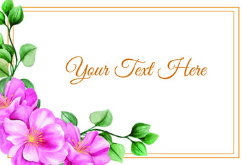 Colorful watercolor background with flowers. Style with a copy for text. The backdrop for greeting cards, sales, advertisements, invitations, posters, banners, and placards.